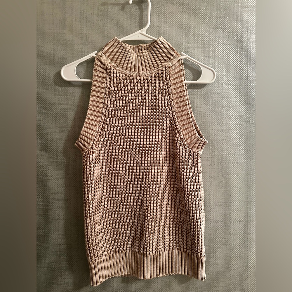 Michael Kors Sleeveless Beige Knit Sweater